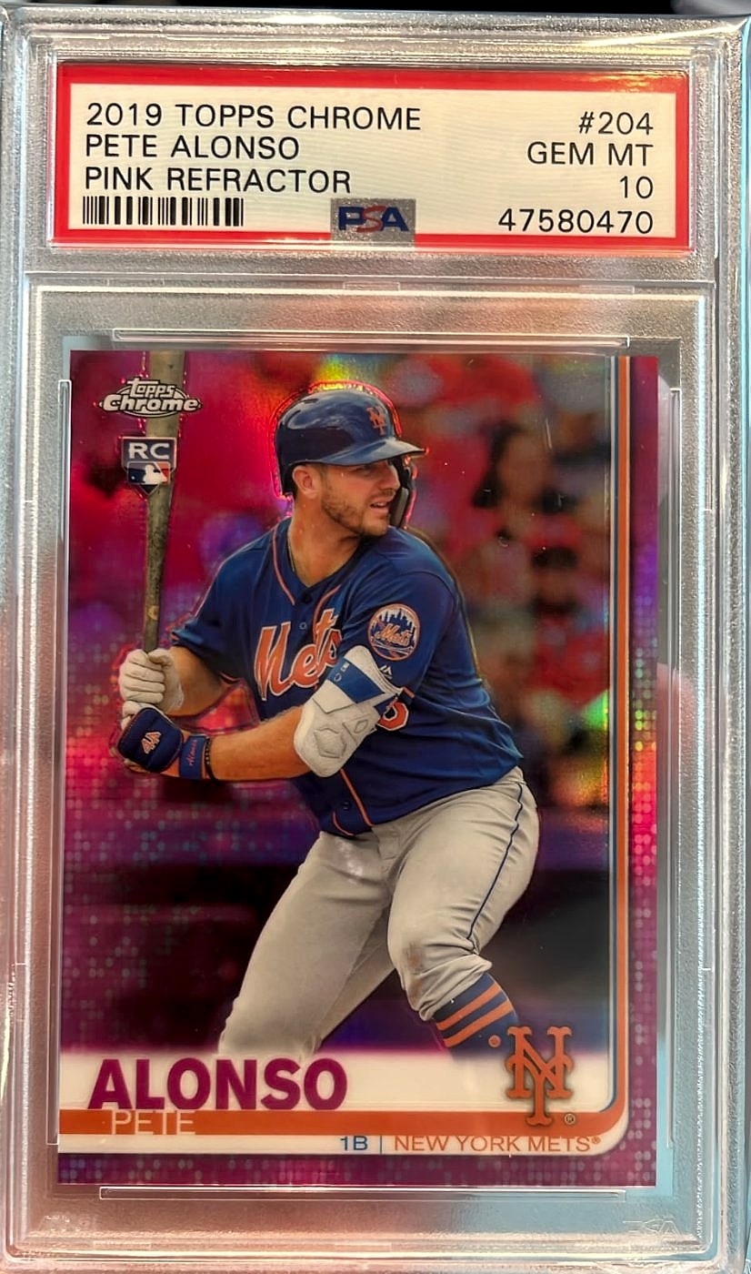 2019 Topps Chrome Pete Alonso Pink Refractor #204 Rookie PSA 10