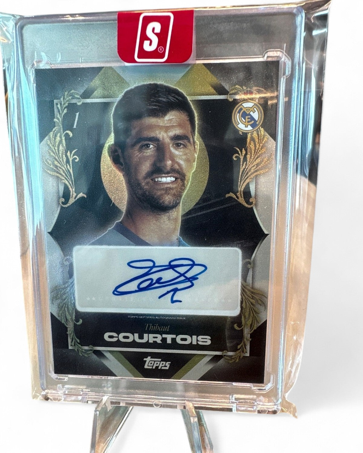 2021 Panini Donruss Elite LaLiga Pen Pals Autographs Thibaut Courtois Gold #PP-TC Auto