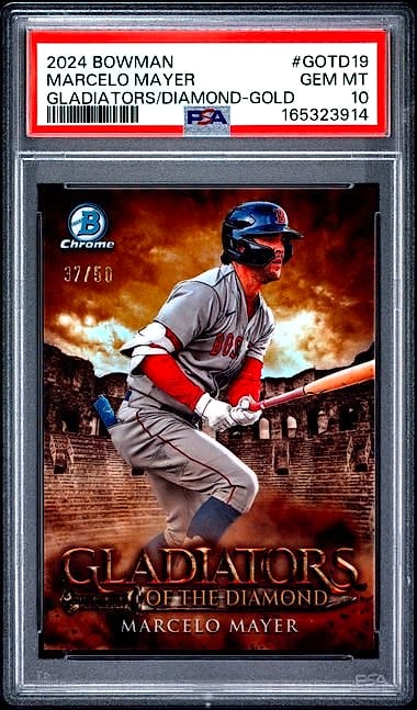 2024 Bowman Gladiators Of The Diamond Marcelo Mayer Gold Refractor #GOTD-19 37/50 PSA 10
