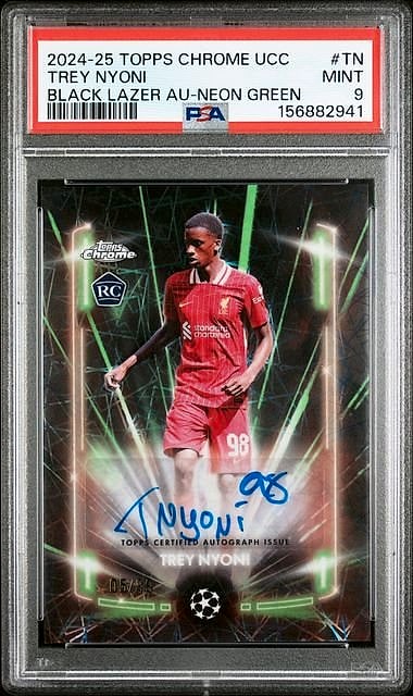 2024 Topps Chrome Trey Nyoni Black Lazer #TN Rookie Auto 05/XX PSA 9