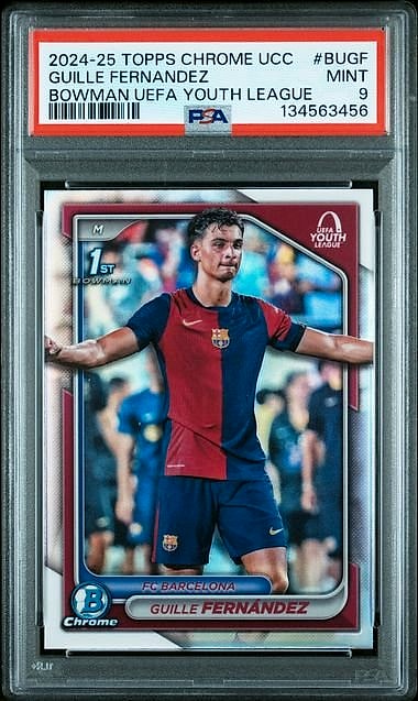 2024-25 Topps Chrome Bowman UEFA Youth League Guille Fernandez #BUGF Rookie PSA 9