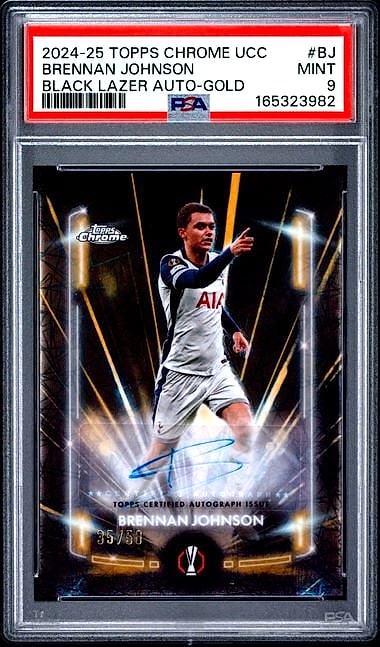 2024 Topps Chrome UCC Brennan Johnson Black Lazer #BJ Auto 35/50 PSA 9