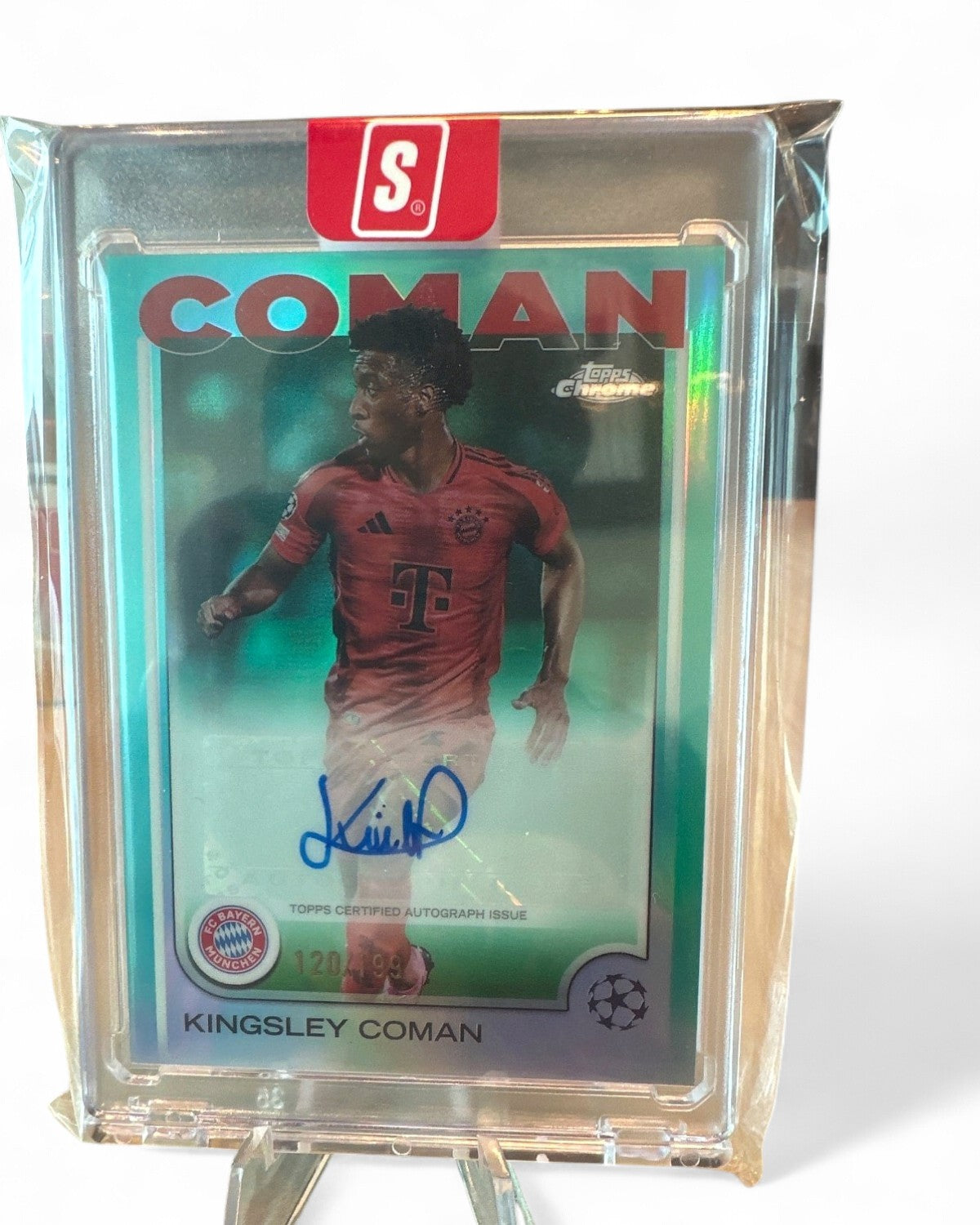 2024 Topps Chrome UEFA Autograph Kingsley Coman Aqua Refractor #CA-KC Auto 120/199