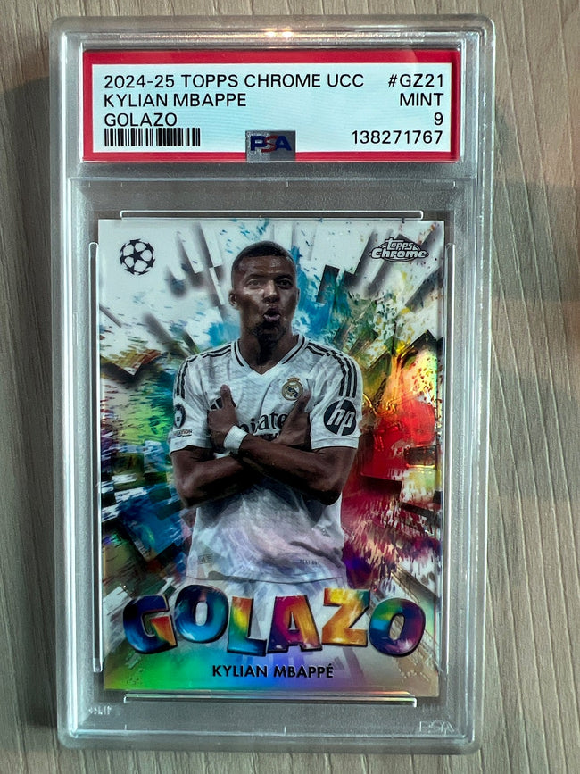 2024-25 Topps Chrome UEFA Club Competitions Golazo Kylian Mbappe #GZ-21 PSA 9