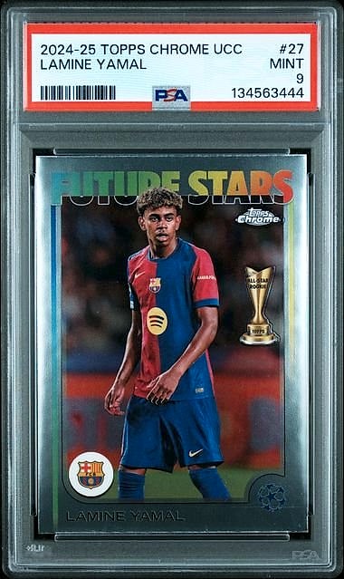 2024 Topps Chrome UCC Future Stars Uefa Club Competitions Psa Lamine Yamal #27 Rookie PSA 9