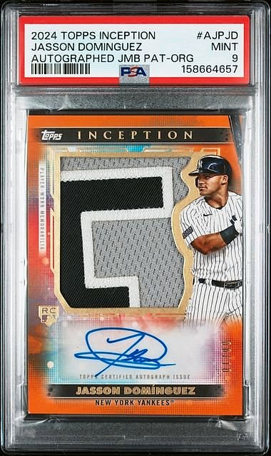2024 Topps Inception Jasson Dominguez Orange #AJPJD Rookie Auto PSA 9