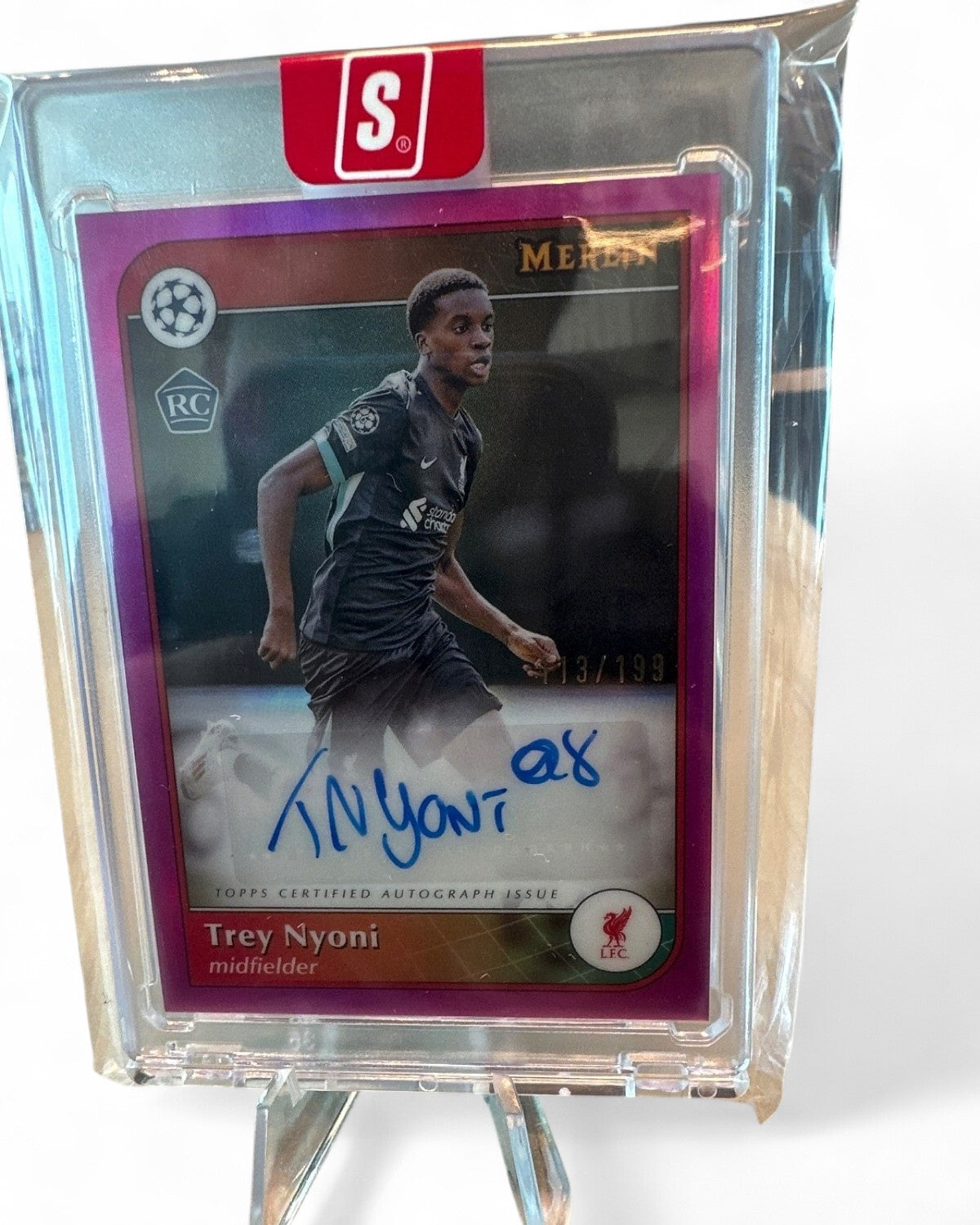 2024 Topps Merlin UEFA Autograph Trey Nyoni Pink #AU-TN Rookie Auto 113/199