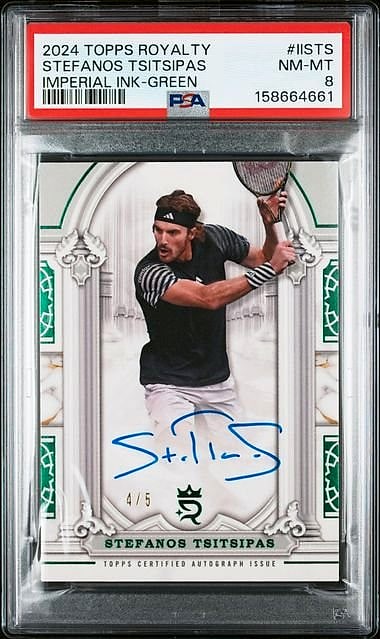 2024 Topps Royalty Stefanos Tsitsipas Imperial Ink-Green #IISTS Auto 4/5 PSA 8