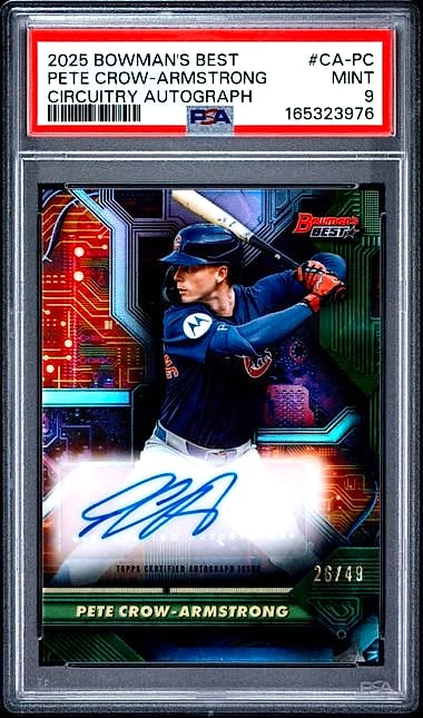 2025 Bowman's Best Circuitry Autographs Pete Crow-Armstrong #CA-PC Auto 26/49 PSA 9
