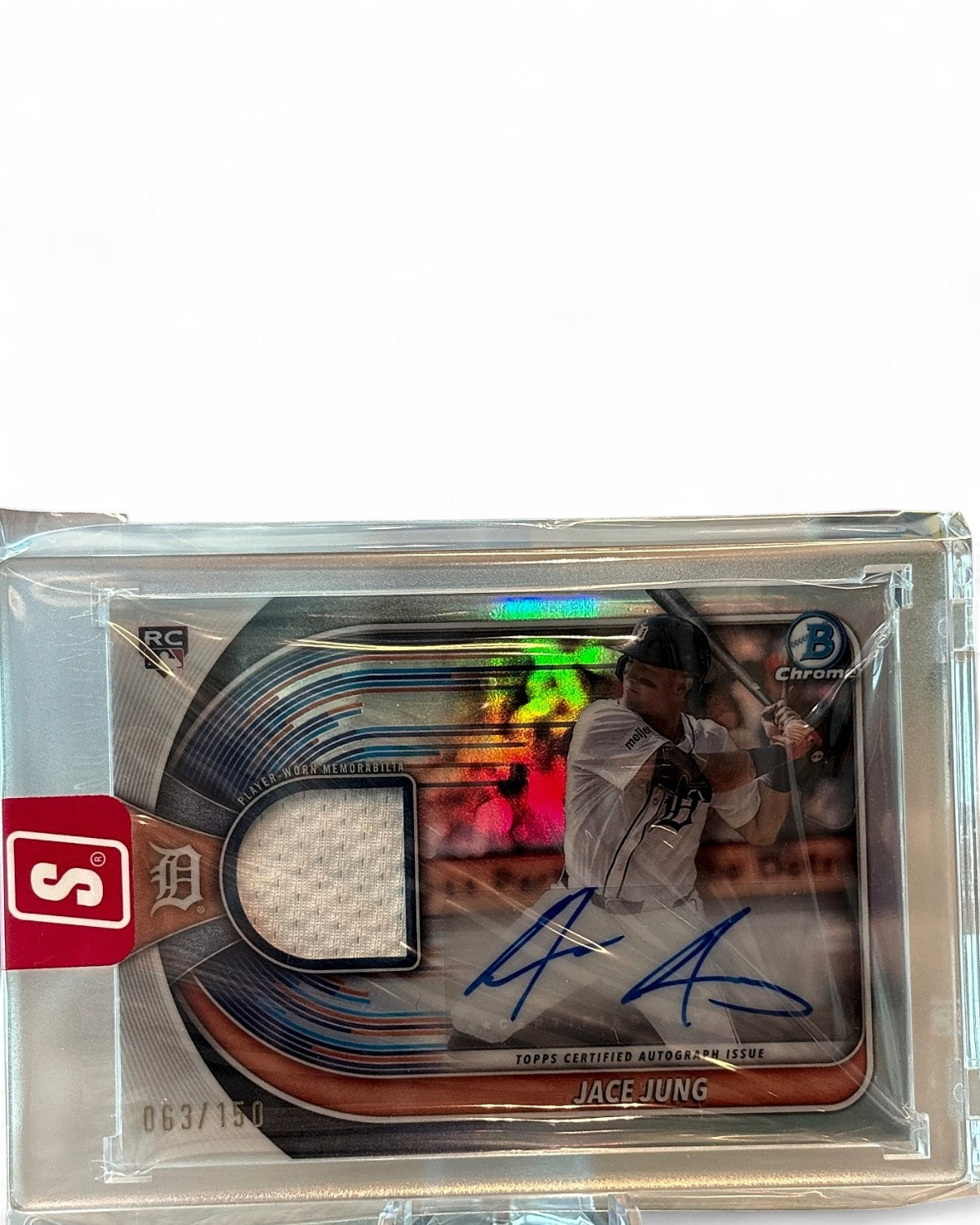2025 Bowman Chrome Auto Relics Jace Jung #BCAR-JJU Rookie Auto 063/150