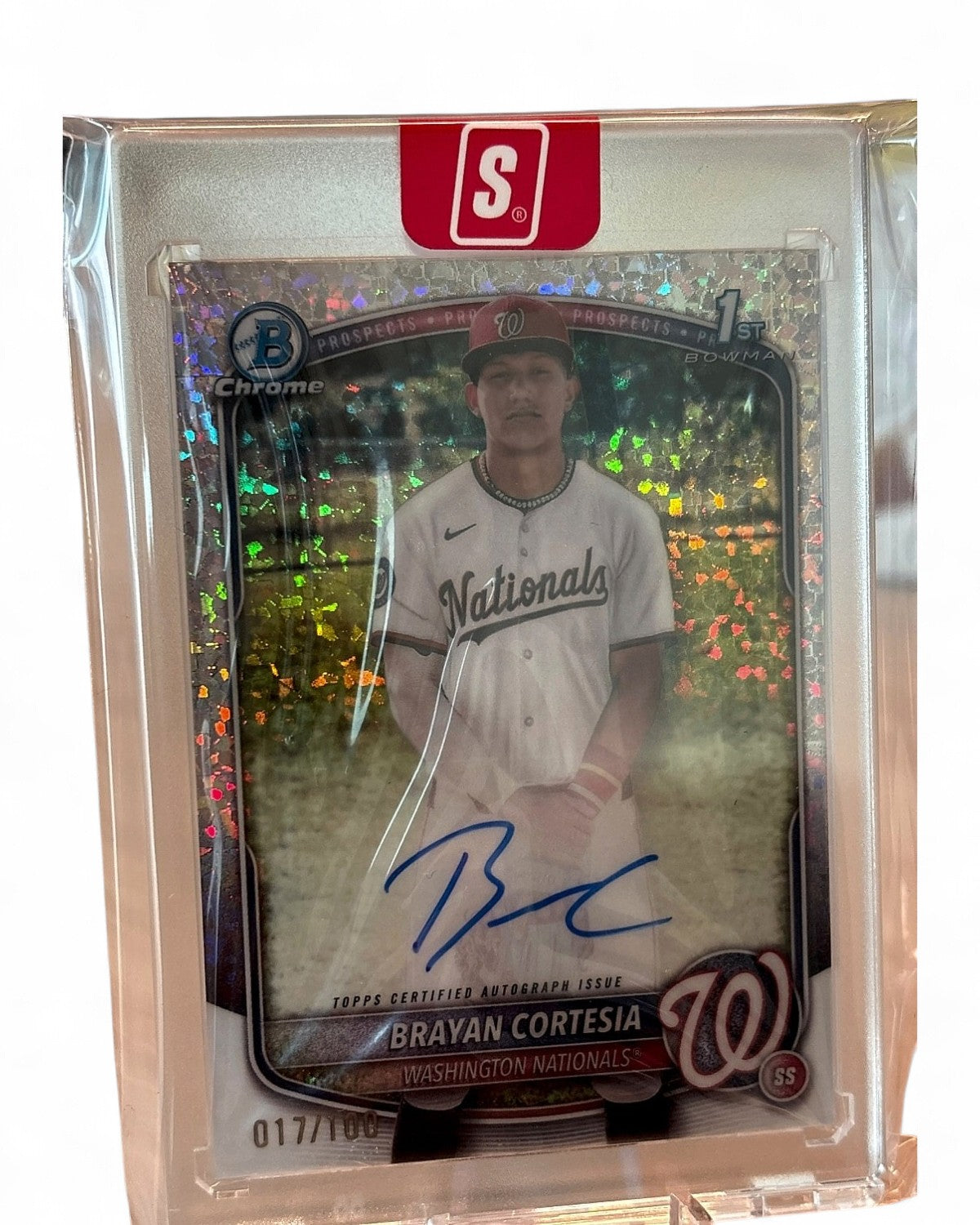 2025 Bowman Chrome Prospect Autograph Brayan Cortesia Mini-Diamond Refractor #CPA-BC Rookie Auto 017/100