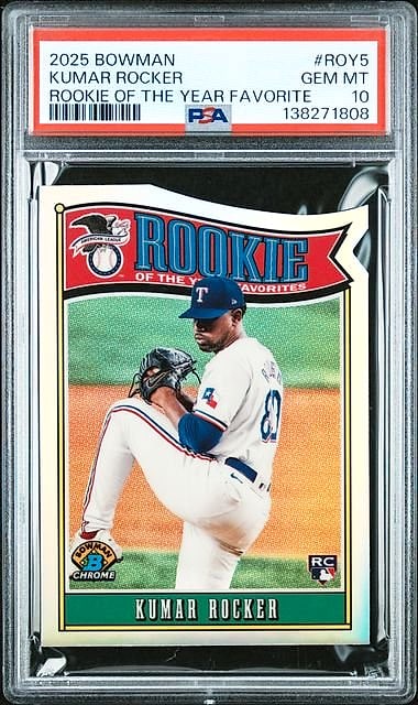 2025 Bowman Rookie of the Year Favorites Kumar Rocker #ROY-5 Rookie PSA 10