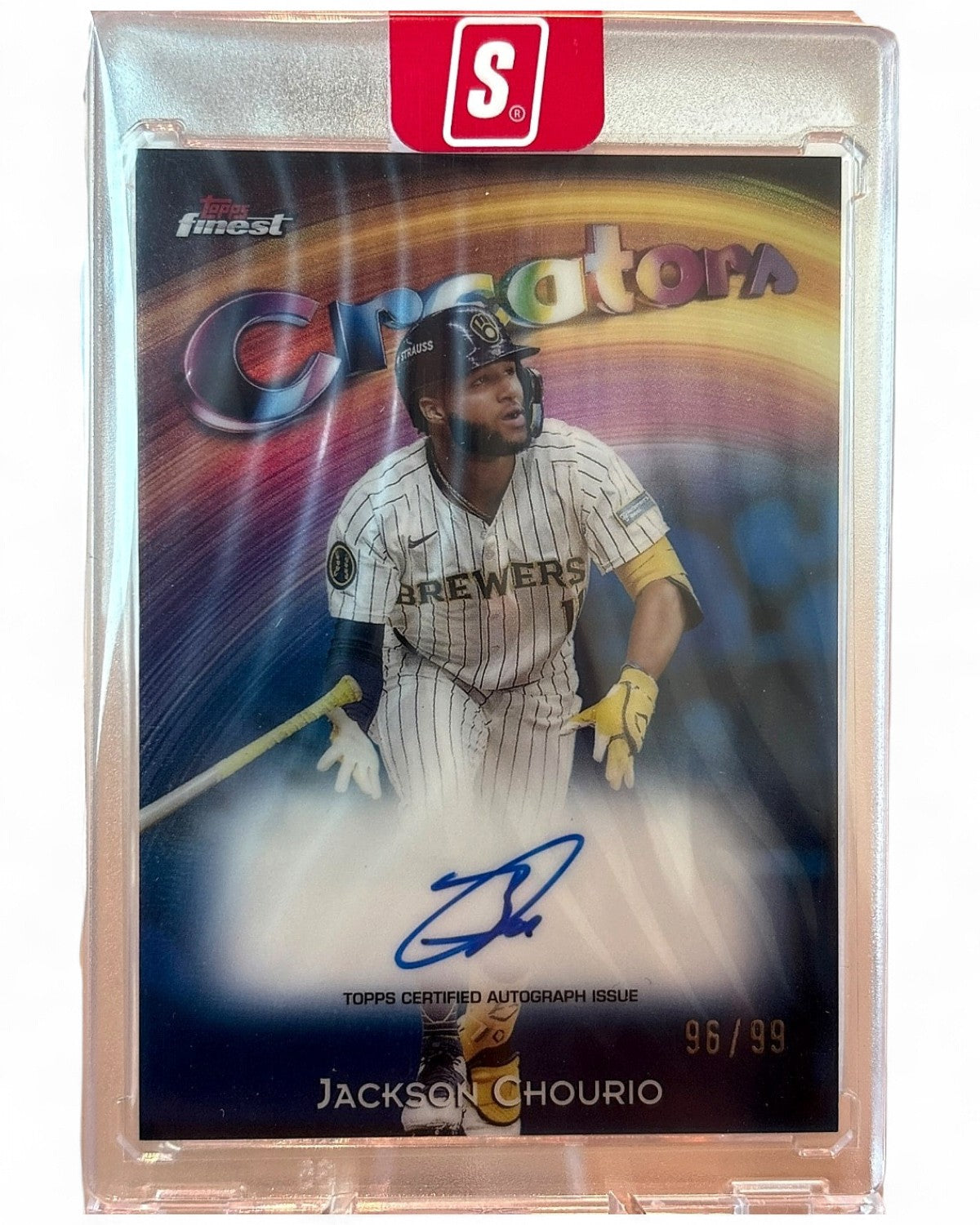 2025 Finest Creators Autograph Jackson Chourio Blue Refractor #CAV-JC Auto 96/99