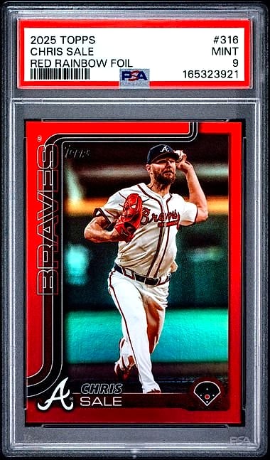 2025 Topps Chris Sale Red Rainbow Foil #316 PSA 9