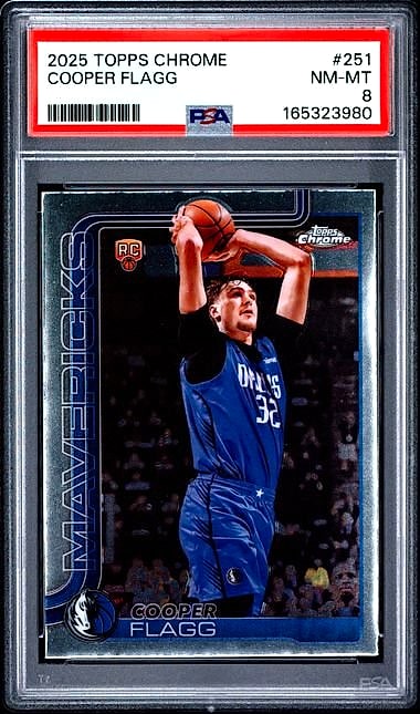 2025-26 Topps Chrome Cooper Flagg #251 Rookie PSA 8