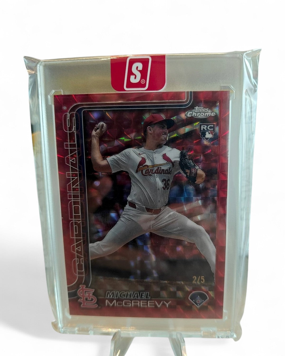 2025 Topps Chrome Michael McGreevy Red #29 Rookie 2/5