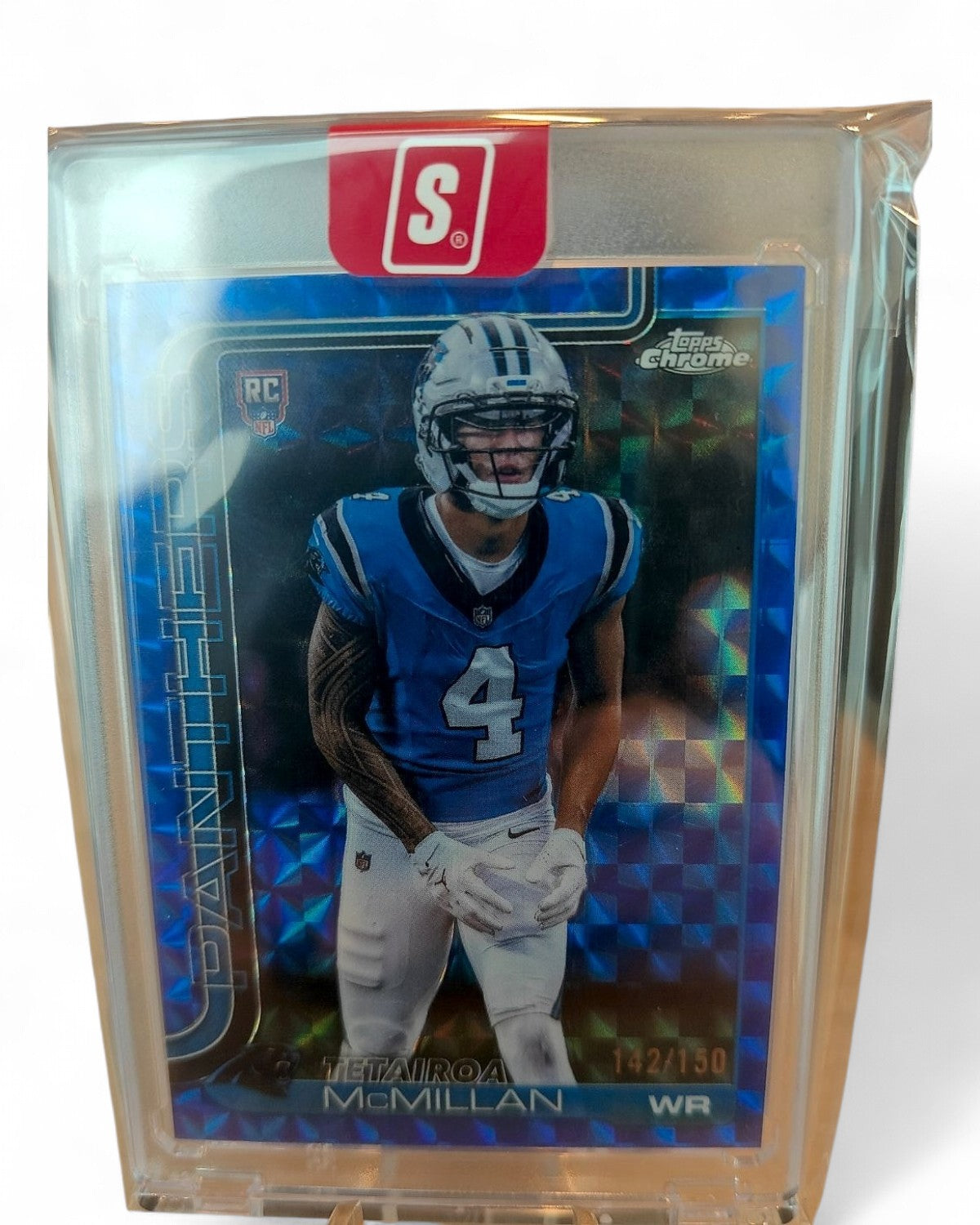 2025 Topps Chrome Tetairoa McMillan Blue Refractor #326 Rookie 142/150