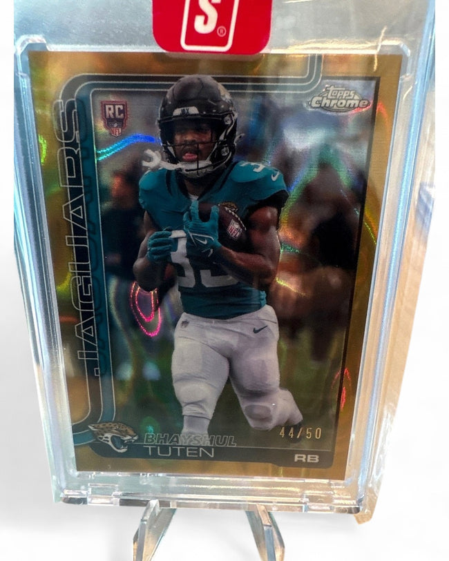 2025 Topps Chrome Bhayshul Tuten Gold Geometric Refractor #389 Rookie 44/50