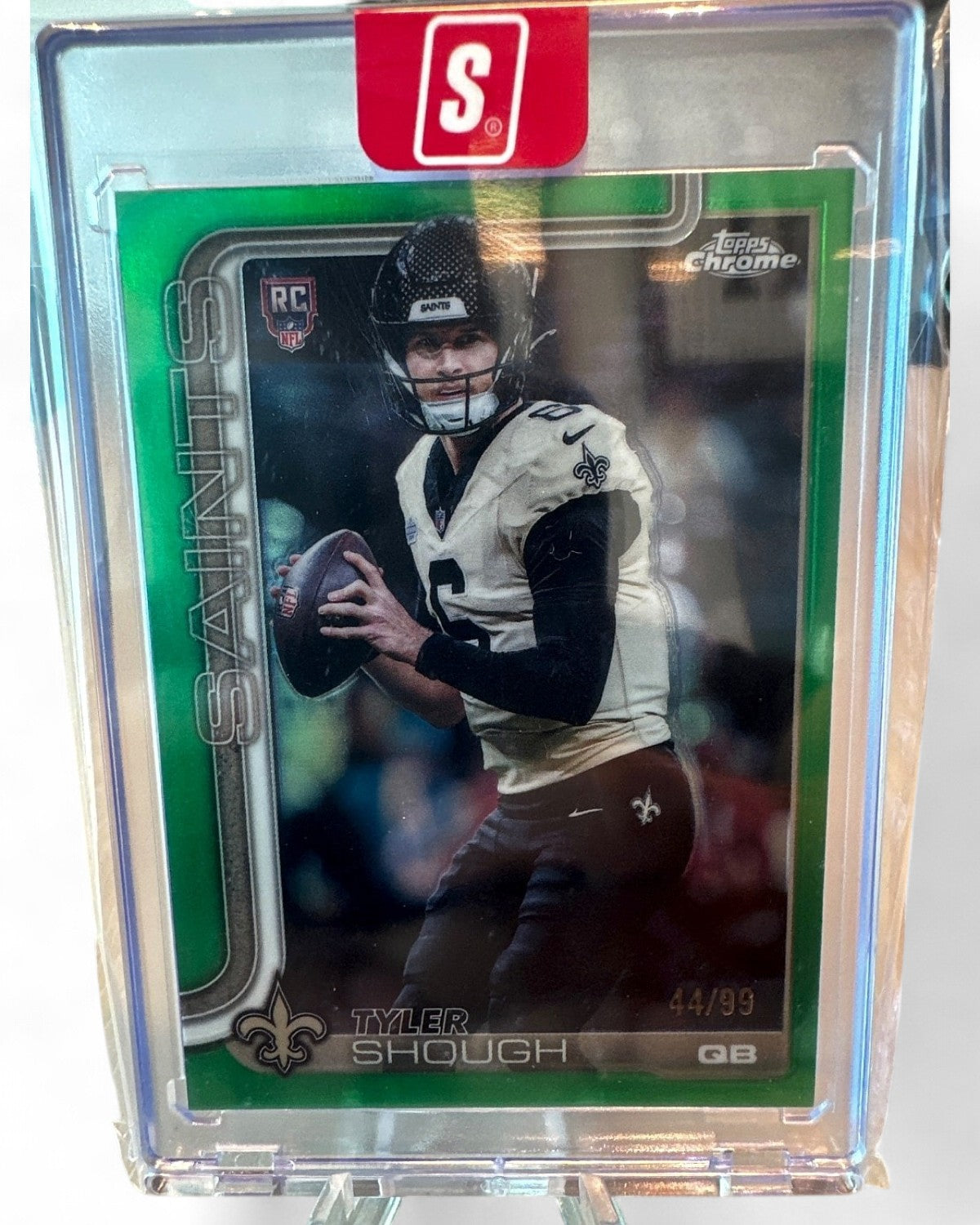 2025 Topps Chrome Tyler Shough Green Refractor #398 Rookie 44/99