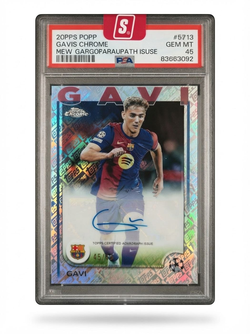 2025 Topps Chrome Gavi #CA-GV Auto 45/5