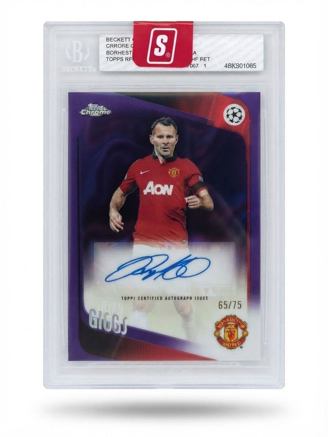 2025 Topps Chrome Ryan Giggs Purple Refractor #CLA-RG Auto 65/75