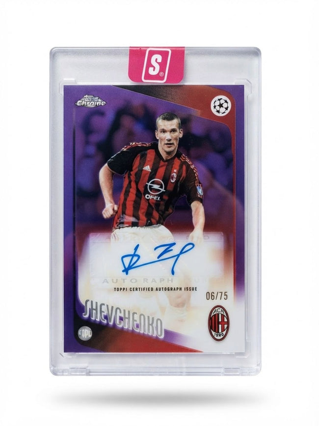 2025 Topps Chrome Andriy Shevchenko Purple Refractor #CLA-SH Auto 06/75