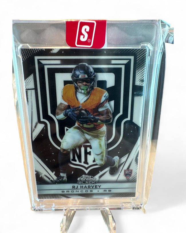 2025 Topps Chrome Black Broncos RJ Harvey Black #RV-8 Rookie