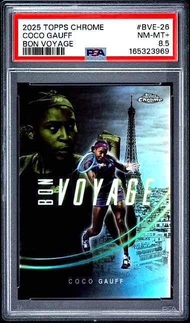 2025 Topps Chrome Bon Voyage Tennis Coco Gauff #BVE-26 PSA 8.5