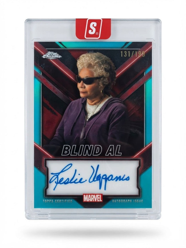 2025 Topps Chrome Deadpool Topps Chrome Autographs Leslie Uggams as Blind Al Aqua Refractor #TC-LU Auto 131/199