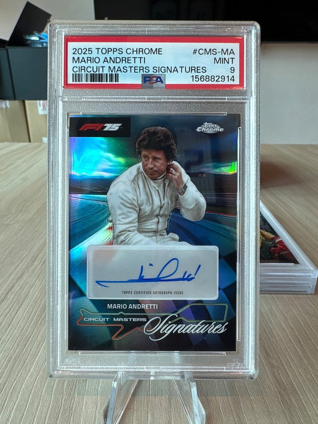 2025 Topps Chrome F1 75 Circuit Masters Signatures Mario Andretti #CMS-MA Auto PSA 9