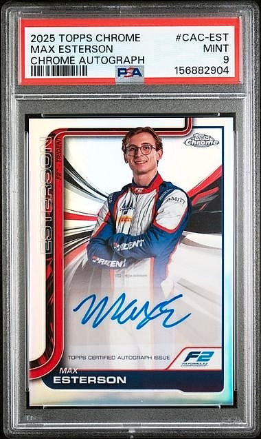2025 Topps Chrome F2 Formula Max Esterson #CAC-EST Auto PSA 9