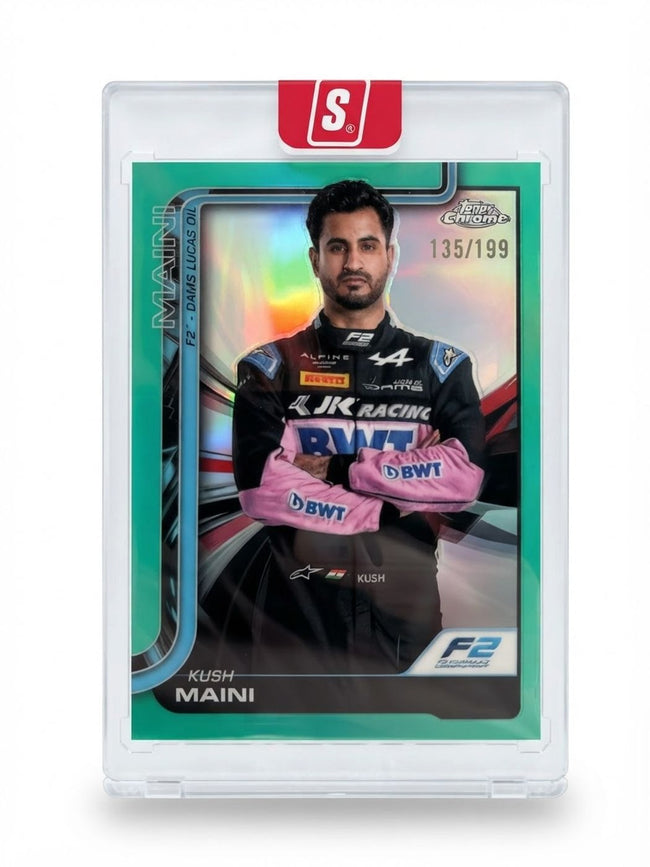 2025 Topps Chrome F1/F2 Formula Kush Maini Green Refractor #32 135/199