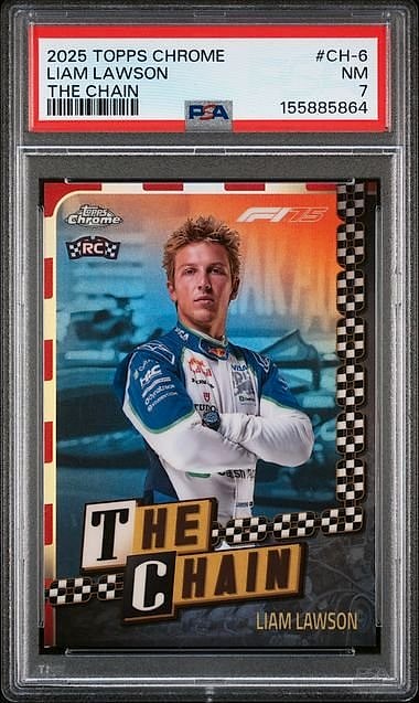2025 Topps Chrome F1 The Chain Liam Lawson #CH-6 Rookie PSA 7