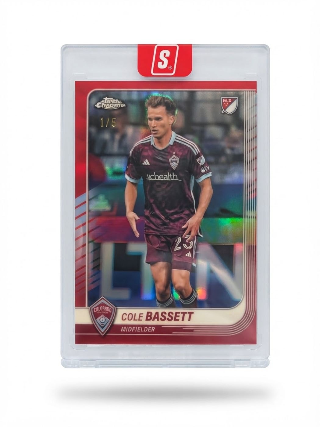 2025 Topps Chrome MLS Cole Bassett Red Refractor #48 1/5