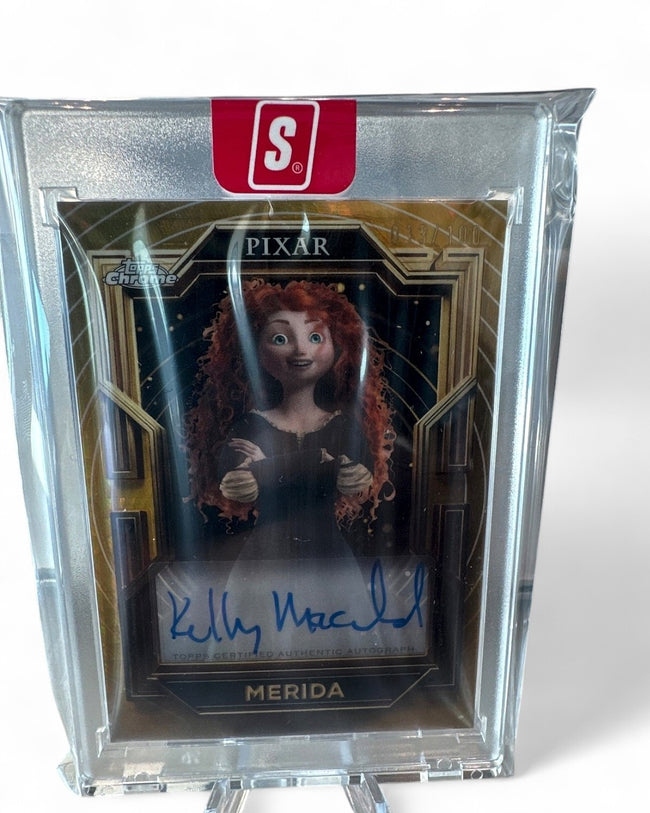 2025 Topps Chrome Pixar Gold Kelly Macdonald (Merida) Gold #AA-KM Auto 013/100