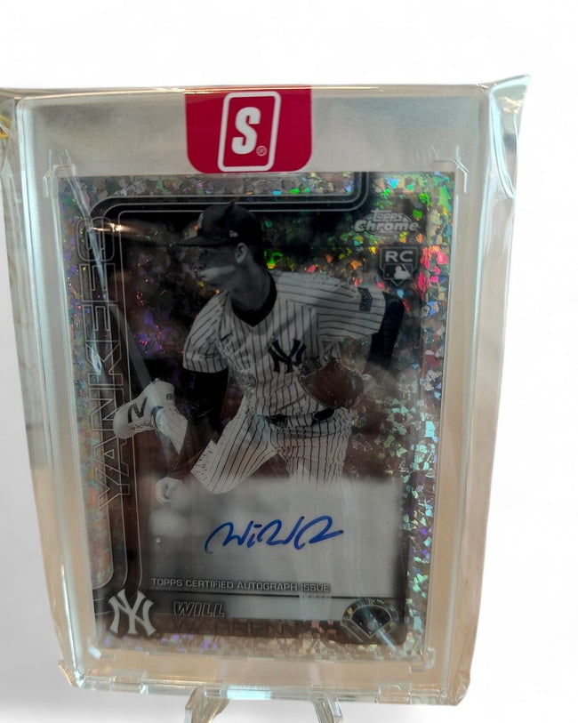 2025 Topps Chrome Rookie Autograph Will Warren Purple Speckle Refractor #RA-WWA Rookie Auto