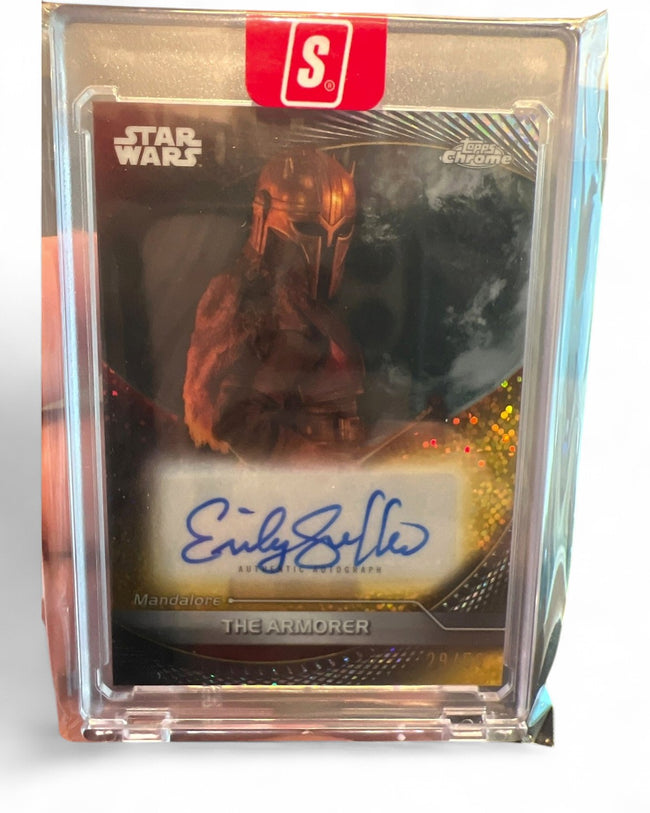 2025 Topps Chrome Star Wars Hyperspace Armorer Emily Swallow #AV-EMS Auto 29/50
