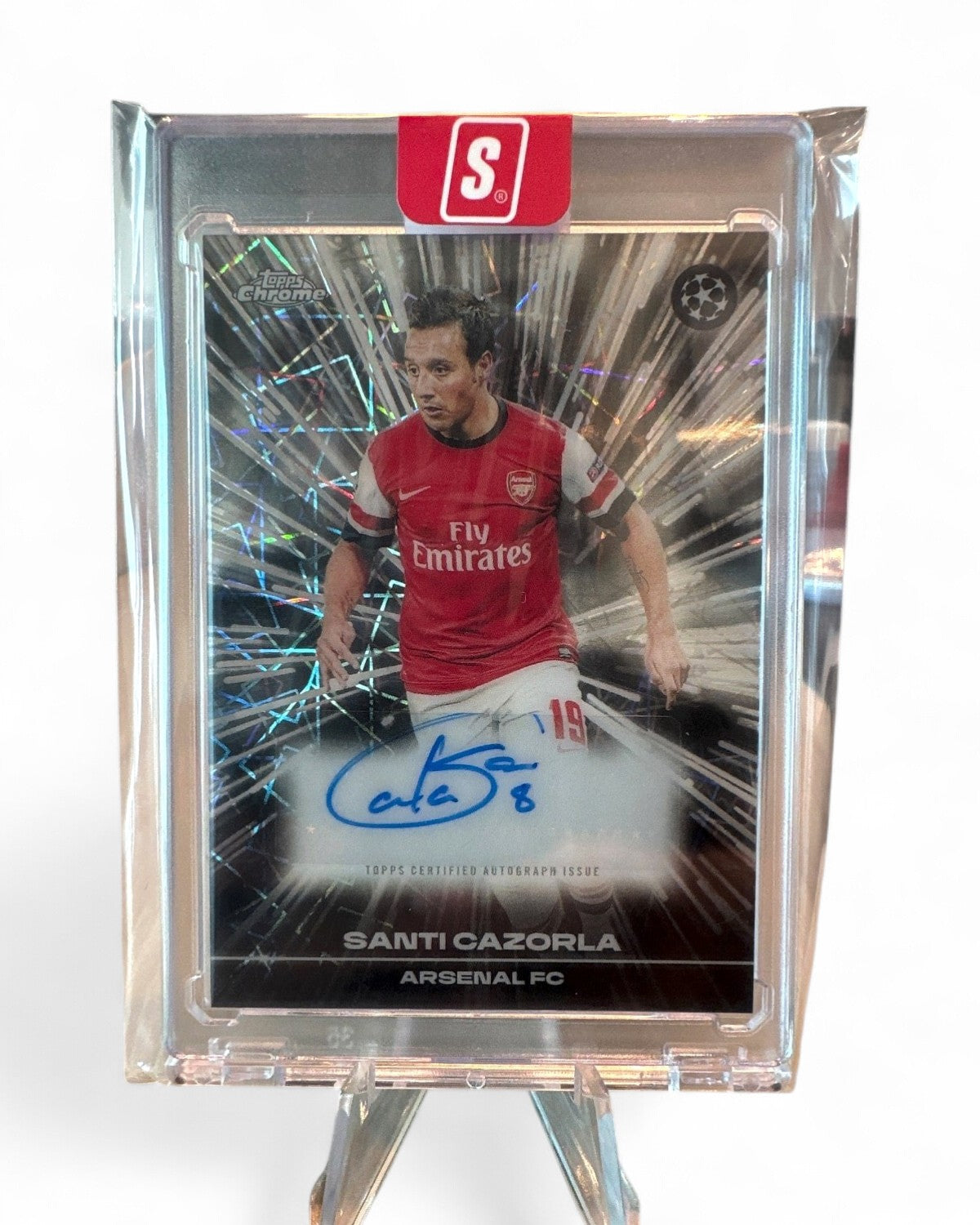 2025 Topps Chrome UEFA Black Lazer Autograph Santi Cazorla Black Blue #BLA-SC Auto