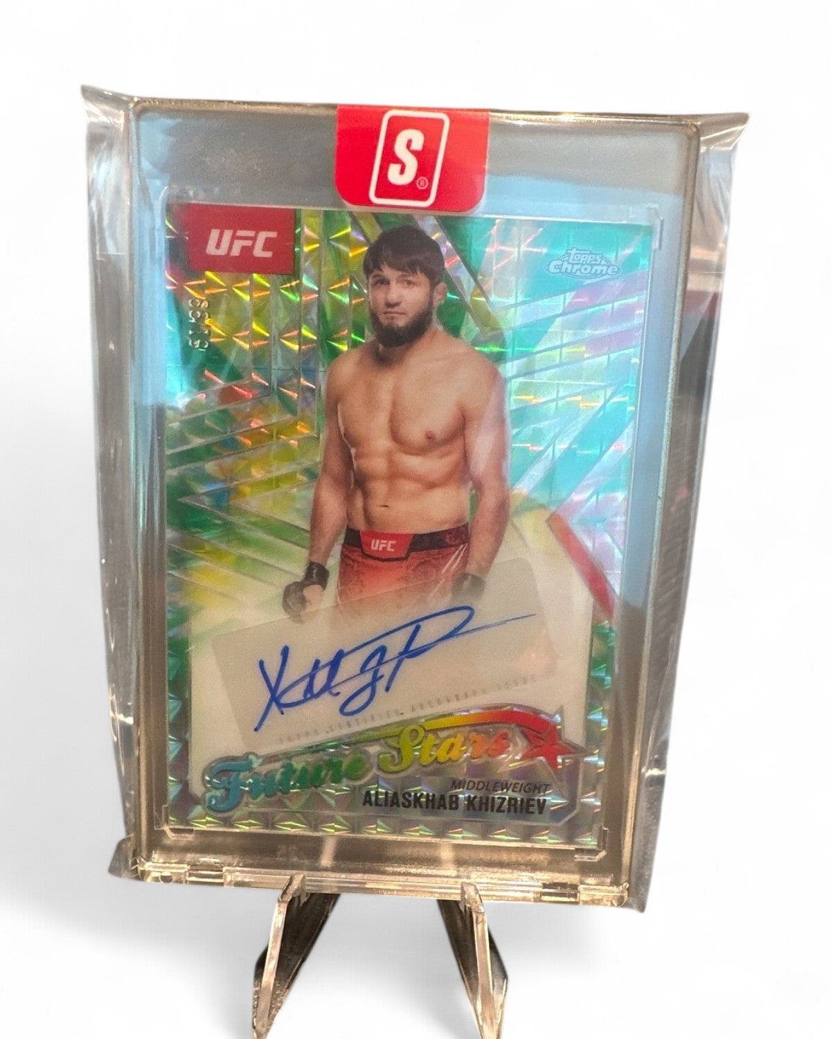 2025 Topps Chrome UFC Future Stars Autograph Aliaskhab Khizriev Prism Refractor #FSA-AK Auto