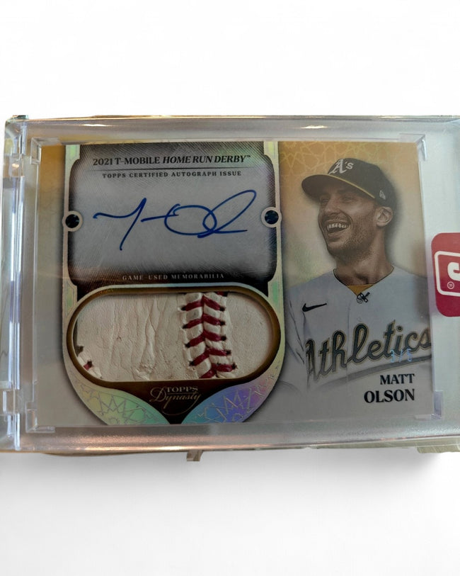 2025 Topps Dynasty Autographed Special Event Baseball Leather Matt Olson #ASEL-MO Auto 3/5