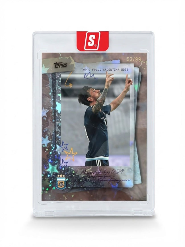 2025 Topps Focus Argentina Lionel Messi Sky Blue Rainbow #41 53/99