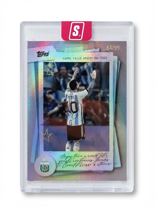 2025 Topps Focus Argentina Lionel Messi Sky Blue Rainbow #46 84/99