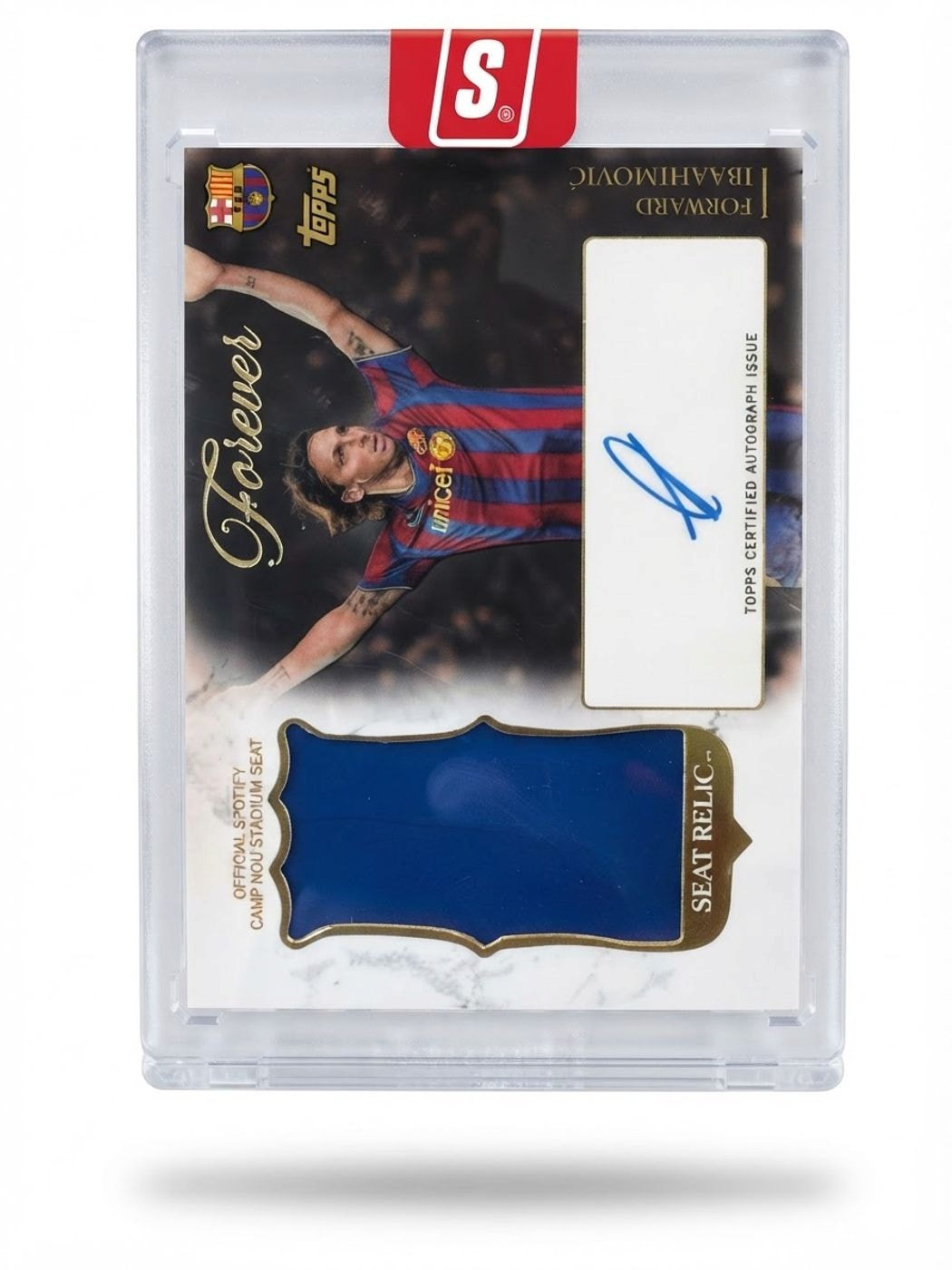 2025 Topps FC Barcelona Forever Home View Autograph Relic Zlatan Ibrahimovic Gold Foilfractor #HV-ZI Auto
