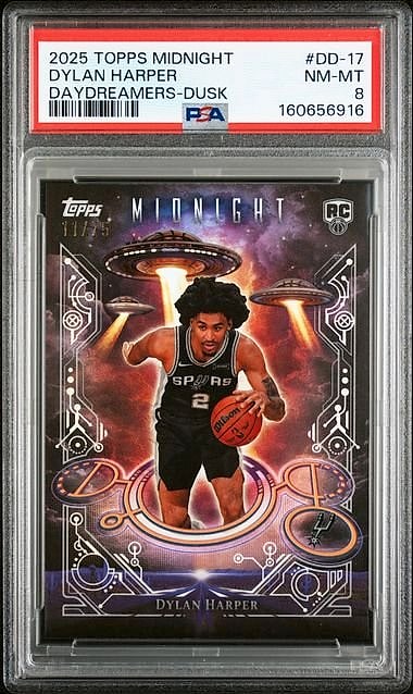 2025 Topps Midnight Daydreamers-Dusk Dylan Harper Daydreamers-Dusk #DD-17 Rookie 11/75 PSA 8