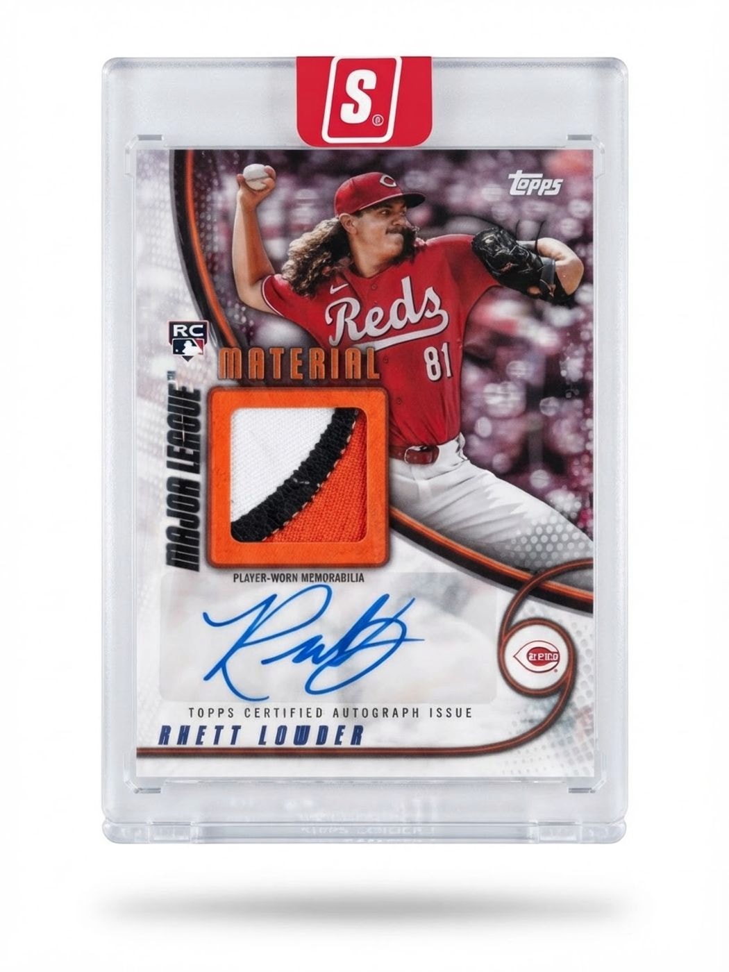 2025 Topps Major League Material Autographs Series Two Rhett Lowder Orange #MLMA2-RL Rookie Auto 12/25