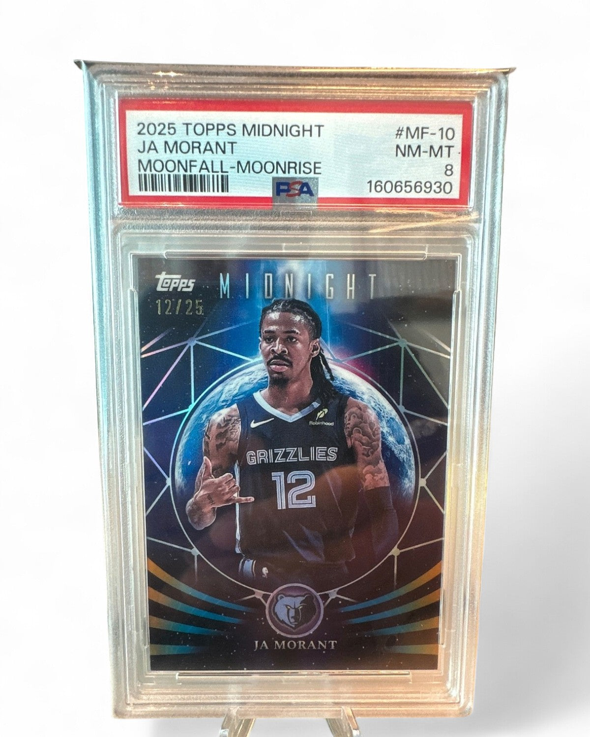 2025 Topps Midnight Moonfall-Moonrise Ja Morant #MF-10 12/25 PSA 8