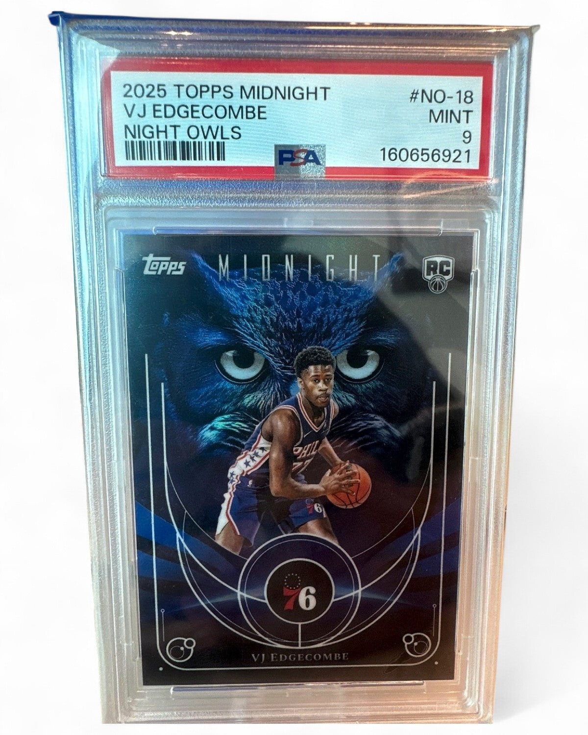 2025 Topps Midnight Night Owls Psa VJ Edgecombe Night Owls #NO-18 Rookie PSA 9