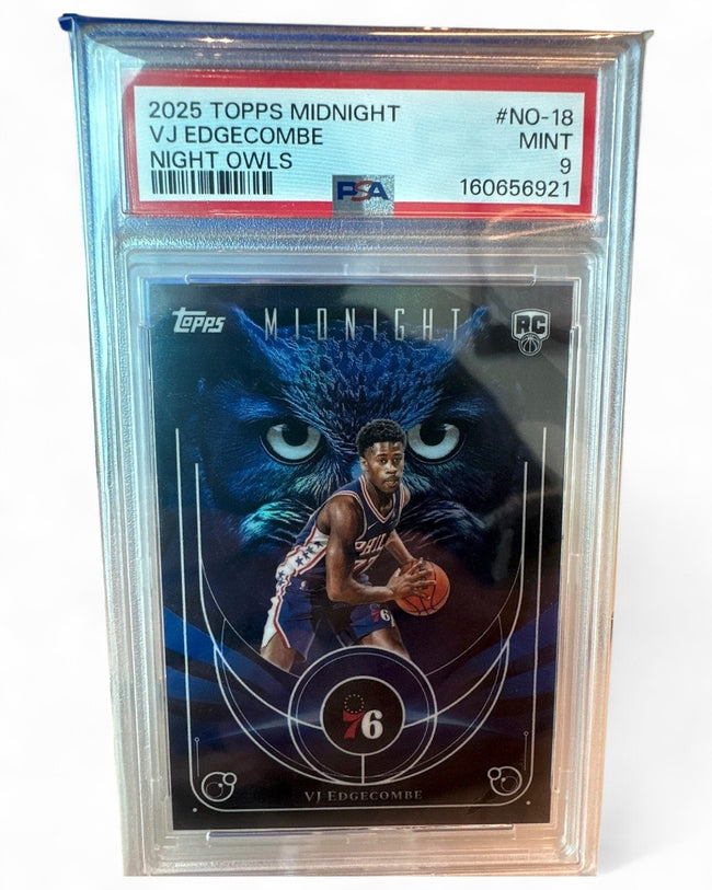 2025 Topps Midnight Night Owls Psa VJ Edgecombe Night Owls #NO-18 Rookie PSA 9