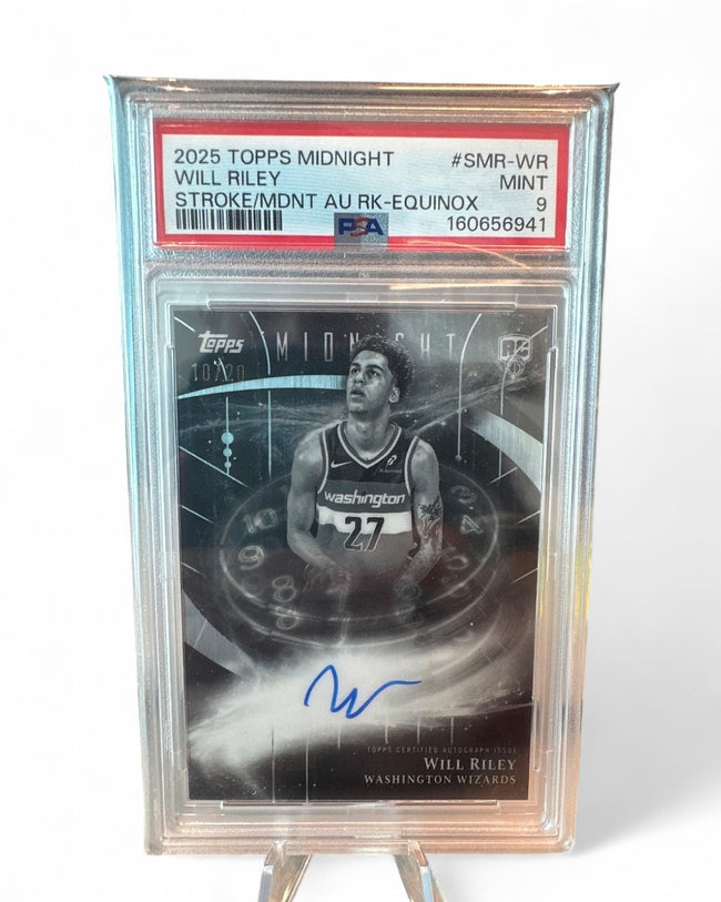 2025 Topps Midnight Stroke Auto Will Riley Equinox #SMR-WR Rookie Auto 10/20 PSA 9