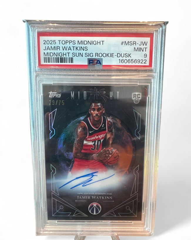 2025-26 Topps Midnight Sun Signatures Rookies Jamir Watkins Dusk #MSR-JW Rookie Auto 29/75 PSA 9